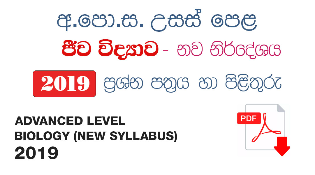 Advanced Level Biology 2019 Past Paper with Answers (New Syllabus)