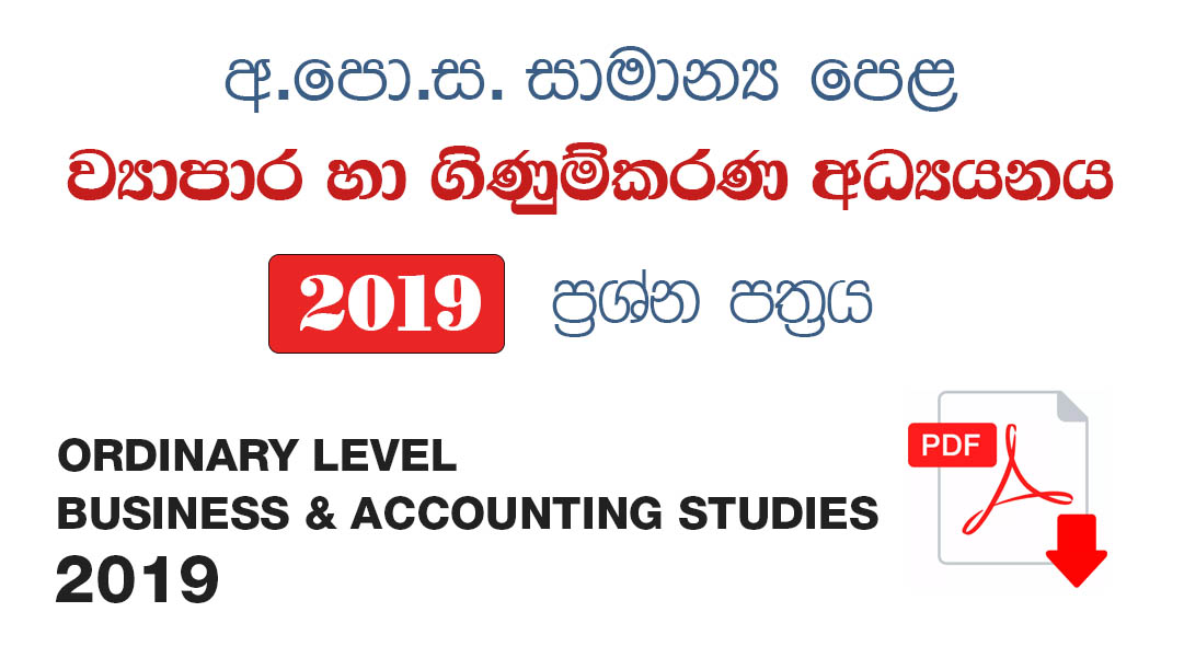 Ordinary Level Commerce 2019 Past Paper