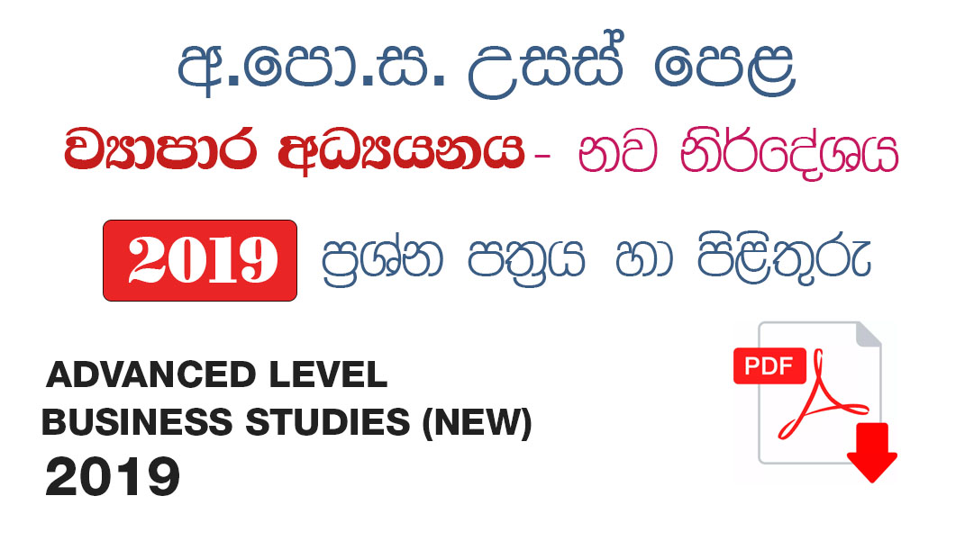 Advanced Level Business Studies 2019 Past Paper with Answers